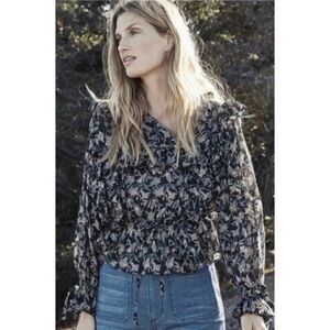 Doen Luca Top in Black Lilium Floral Medium